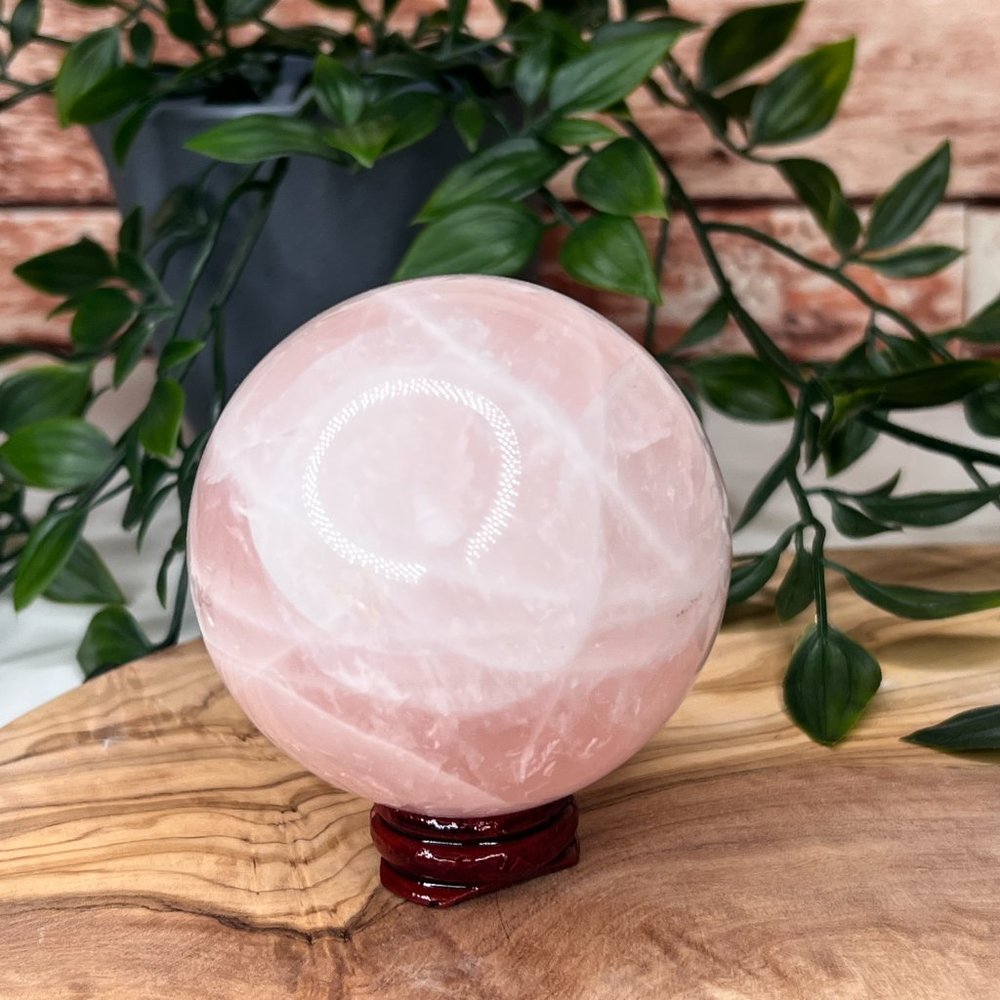 1 lb Natural Rose Quartz Sphere Crystal - Healing Calm Crystal Decor